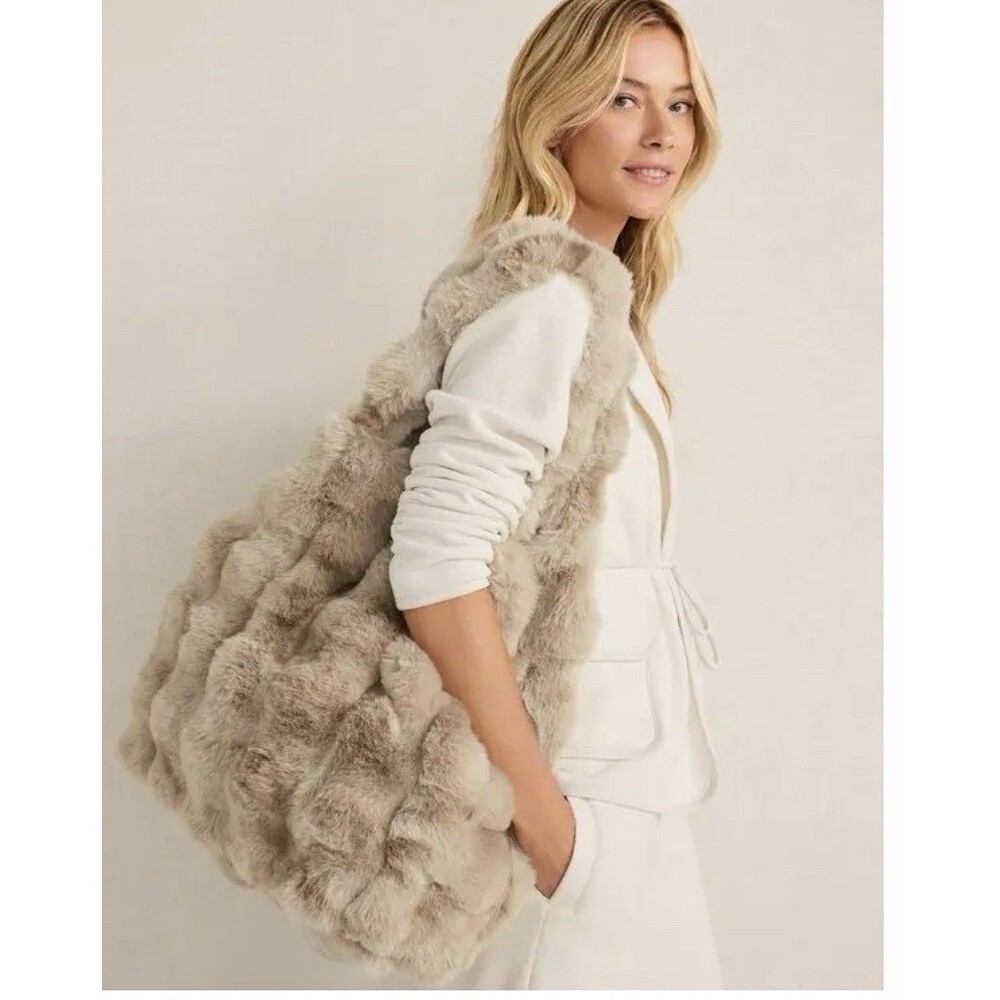 HAVEN WELL WITHIN  Faux Fur Tote Shoulder Bag Purse Women’s